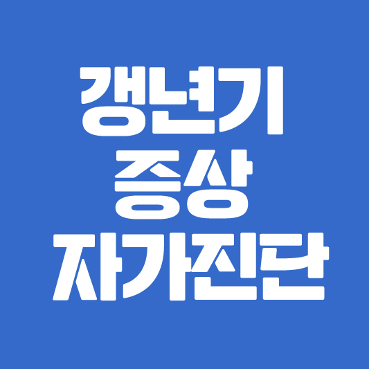 갱년기 증상 자가진단법 (갱년기 자가진단 테스트기 사용법)