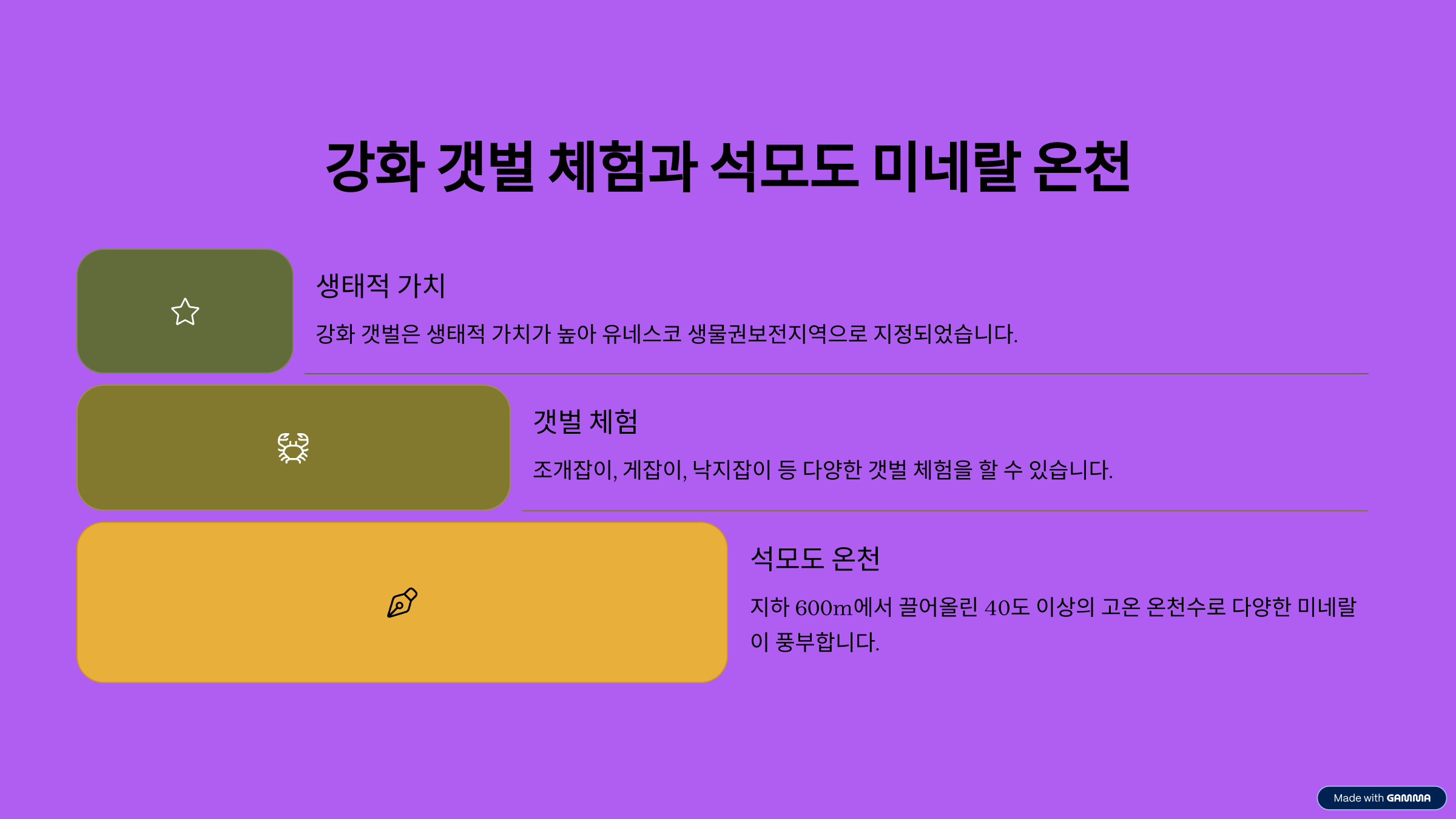 강화 갯벌 체험과 석모도 미네랄 온천