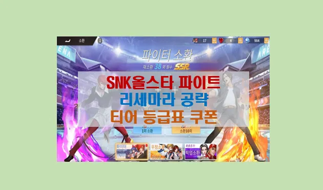 SNK 올스타 파이트 카페 쿠폰 등급표 티어 조합