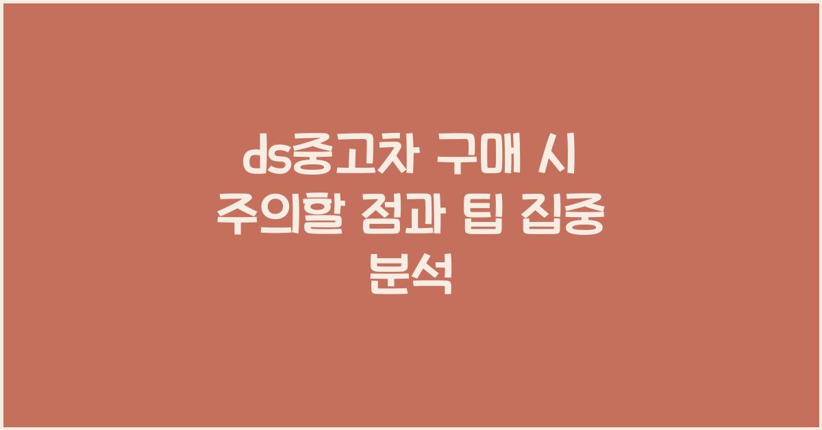 ds중고차