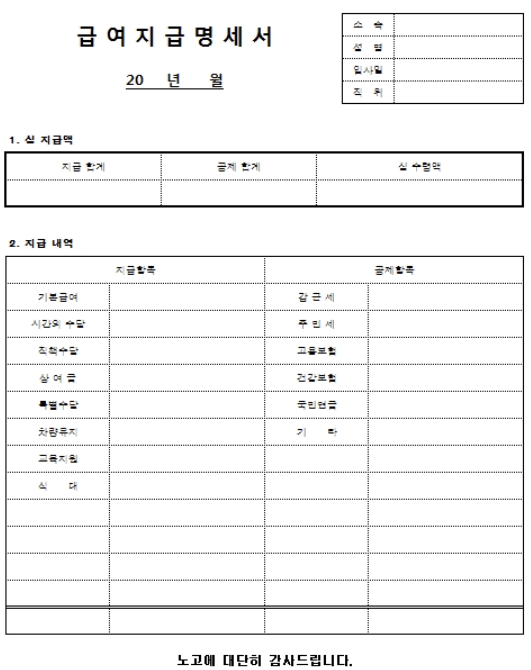  급여명세서 확인방법 및 발급방법 알아보기 (급여명세서 양식 포함)