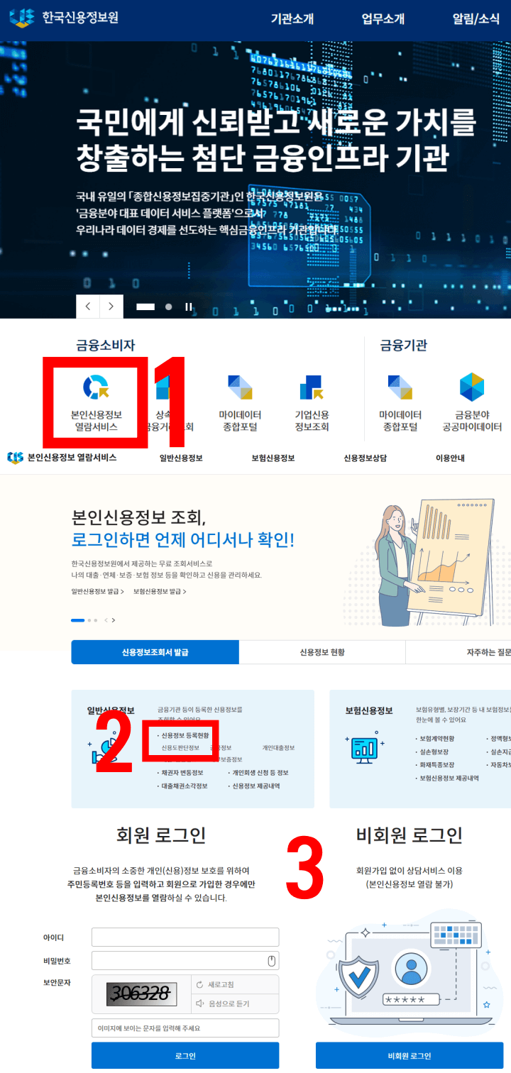 한국신용정보원-신용정보-조회서-발급-방법