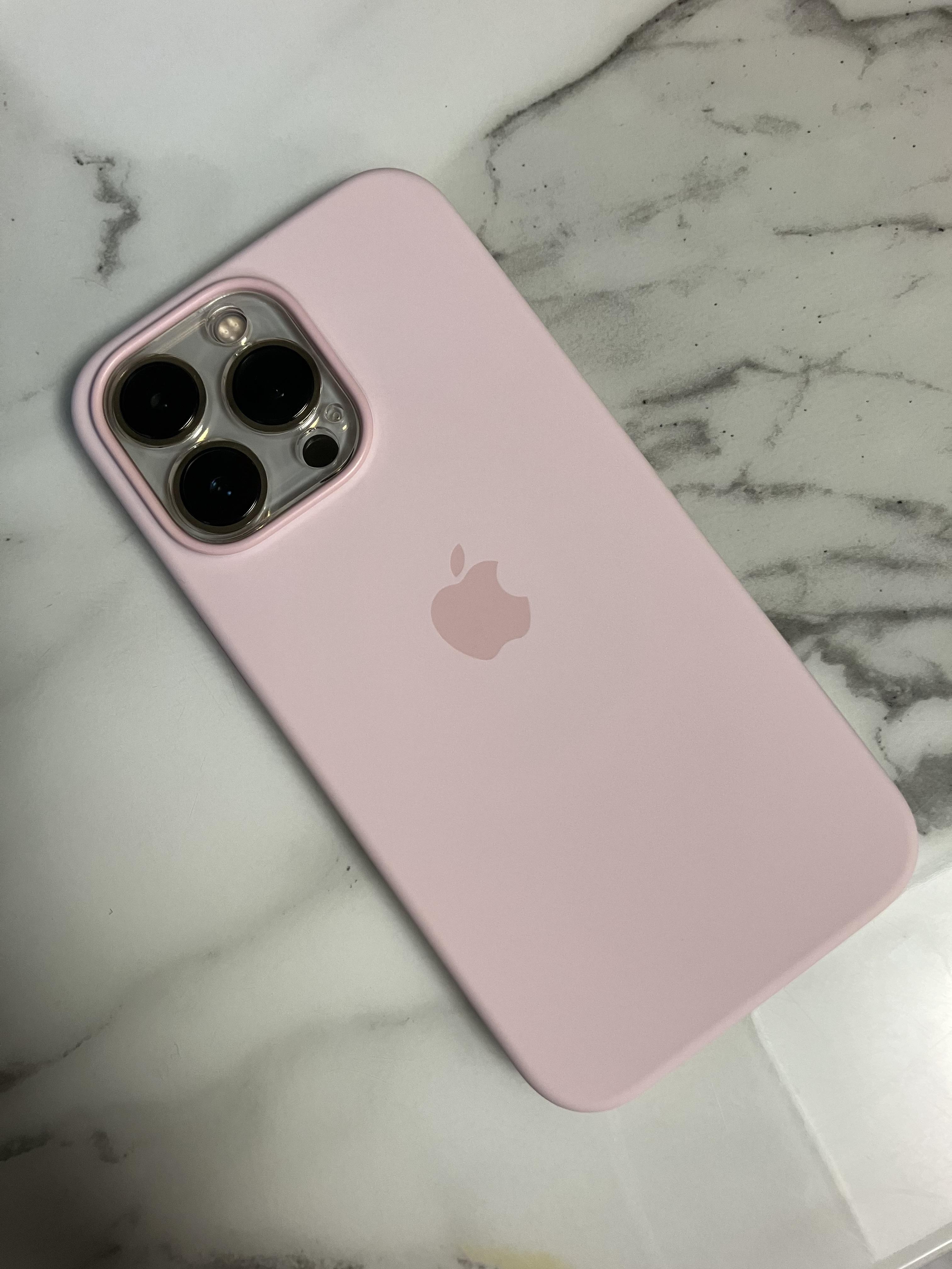 iPhone MagSafe 실리콘 케이스 초크 핑크