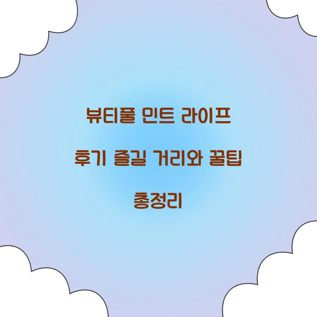 뷰티풀 민트 라이프 후기