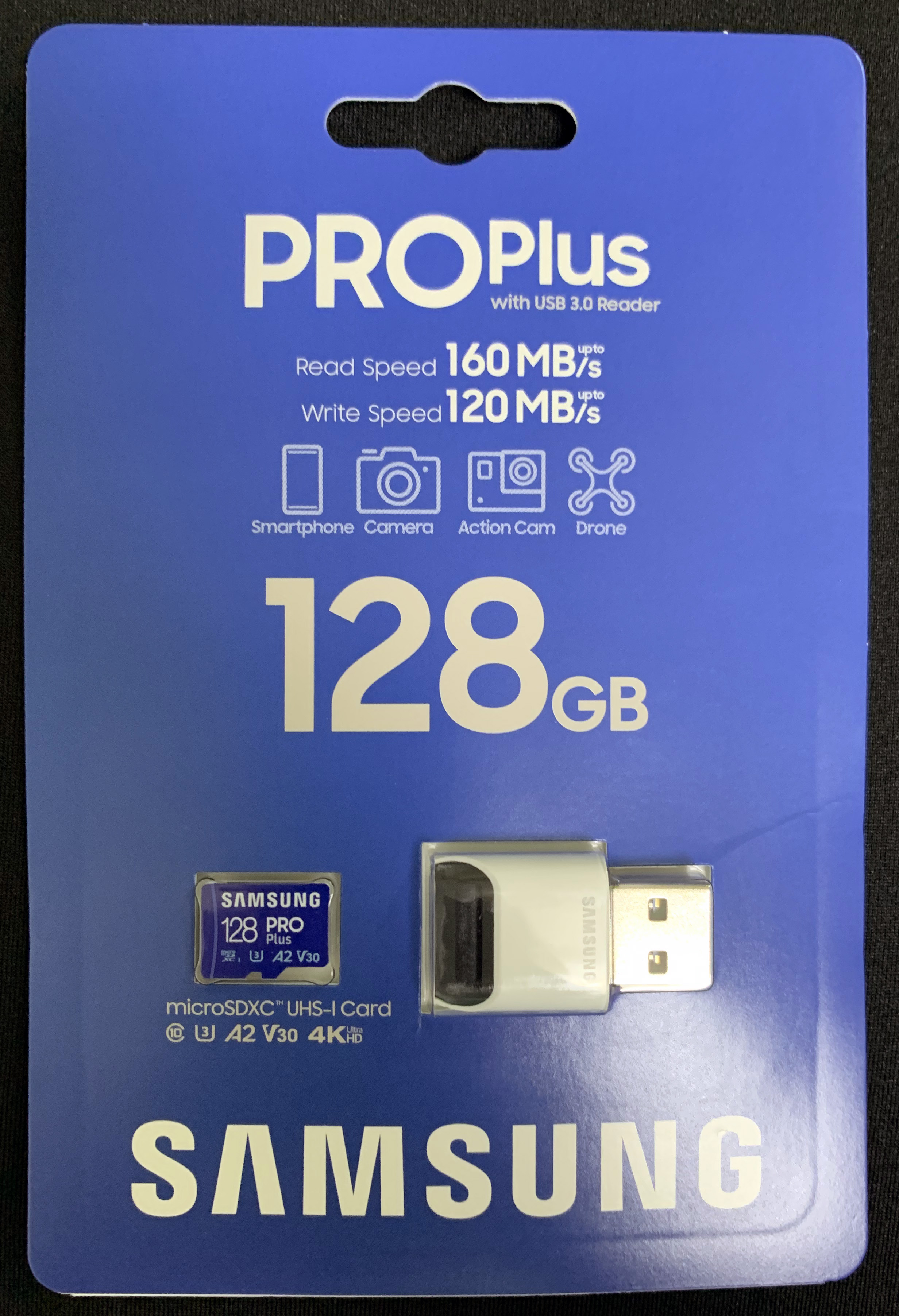 [microSD] Samsung PRO Plus microSDXC UHS-I Card with USB 3.0 Reader 128GB (2021) (MB-MD128KB/WW)