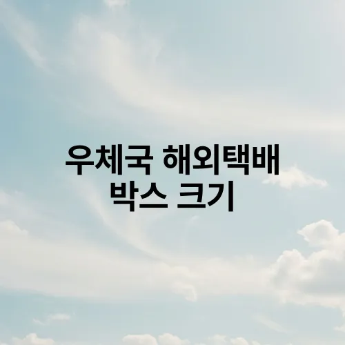 우체국 해외택배 박스 크기