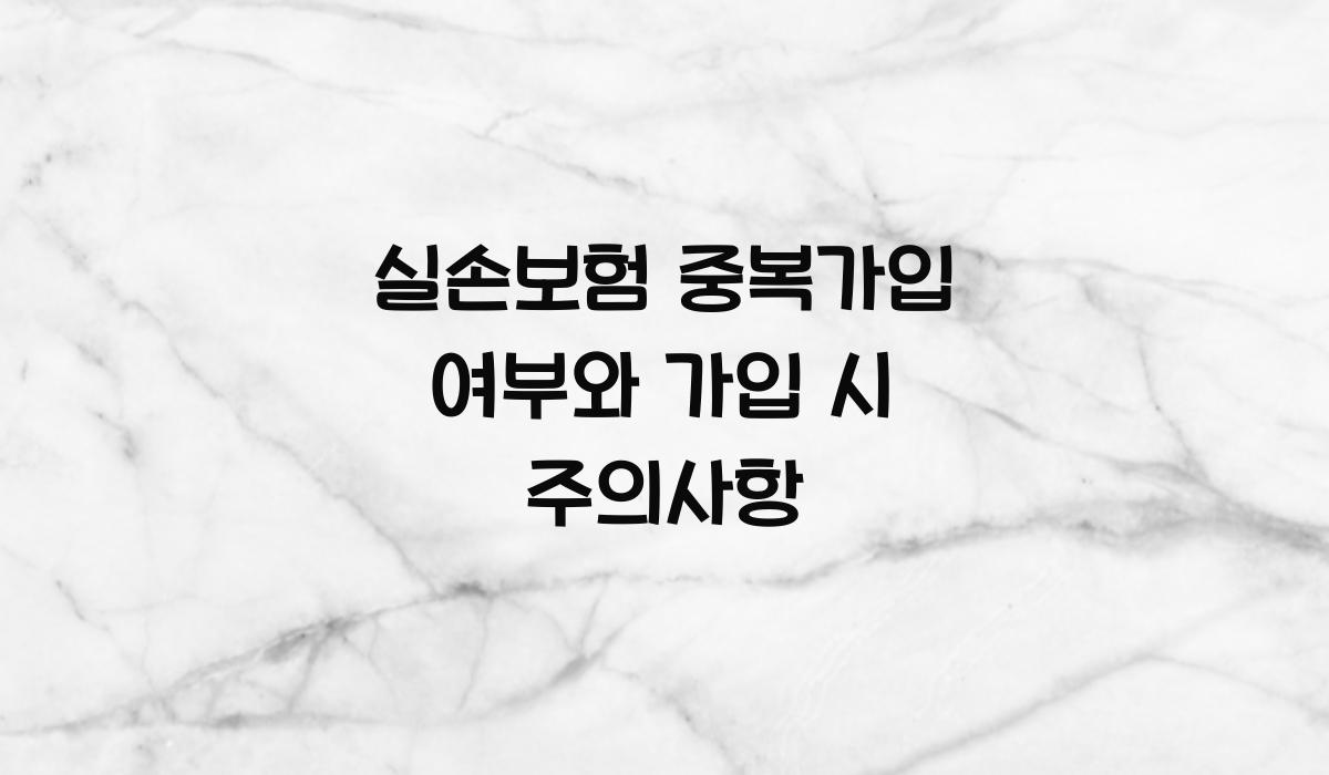 실손보험 중복가입 여부