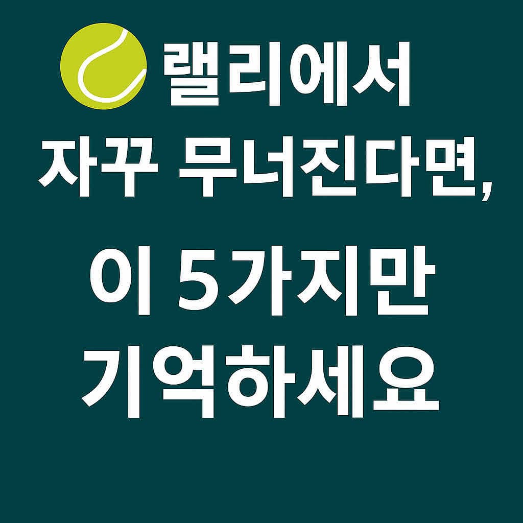 자꾸 까먹는 테니스 핵심, 랠리 중 떠올리는 5가지 주문”