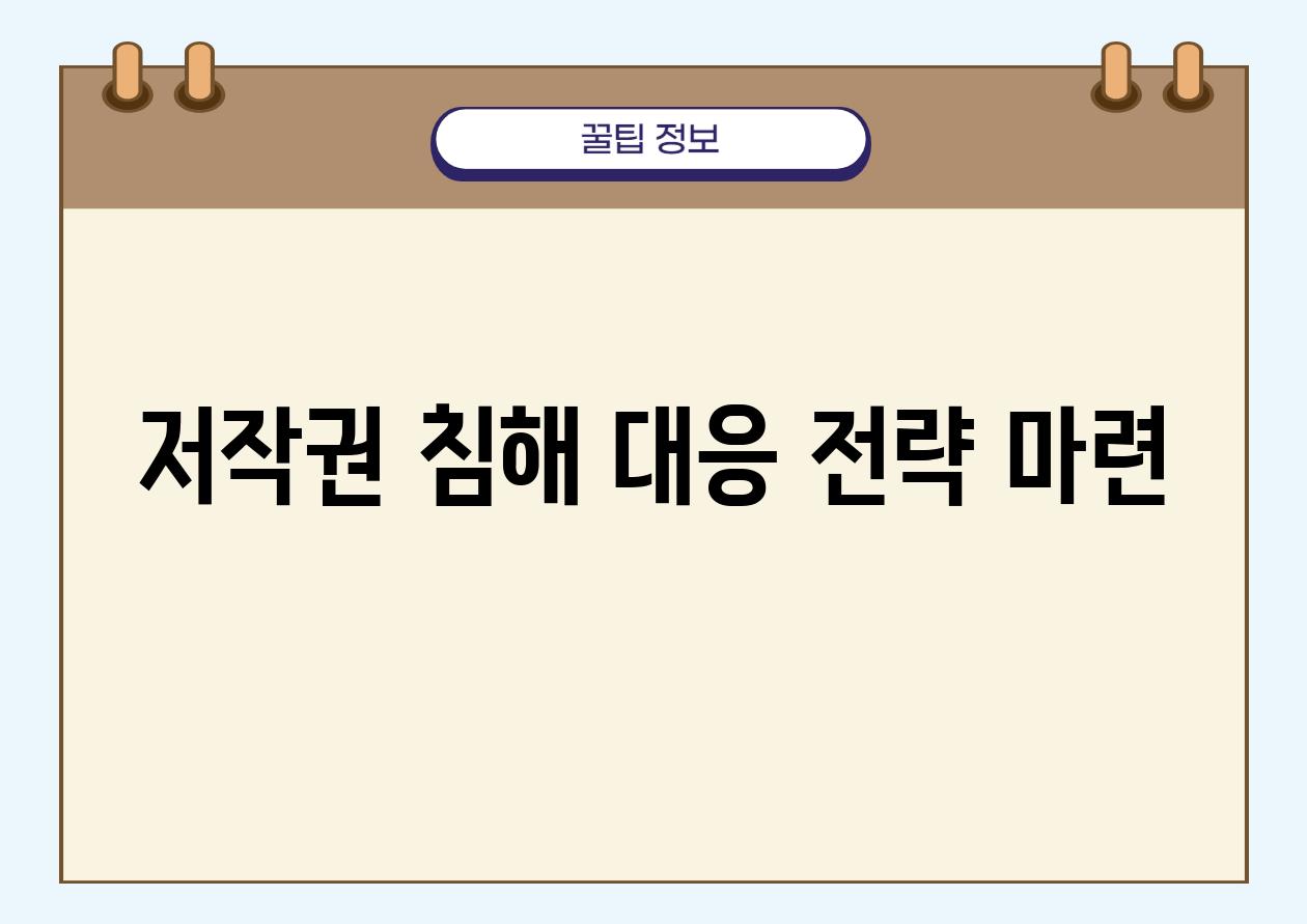 저작권 침해 대응 전략 마련