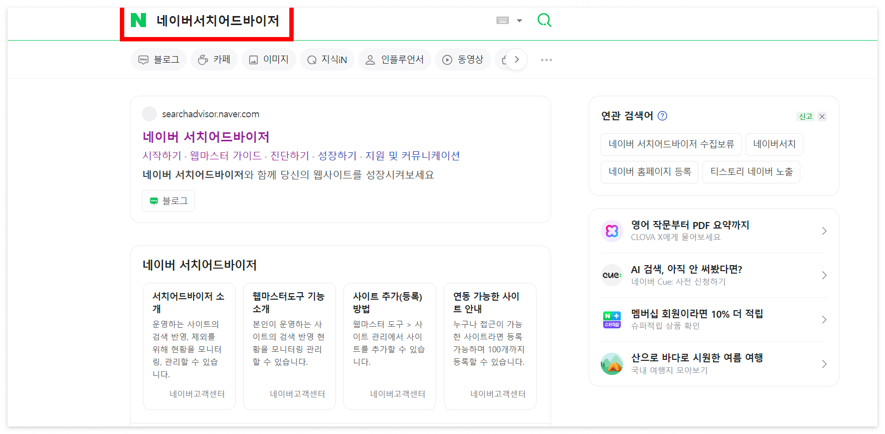 네이버서치어드바이저 검색 이미지