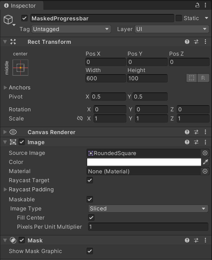 MaskedProgressbar 인스펙터창
