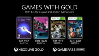 2021년 10월 Xbox Live Gold 무료 게임 발표