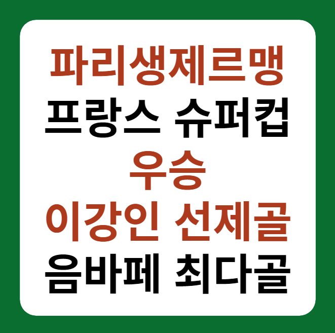 파리생제르맹(PSG) 트로페 데 챔피온스 우승&#44; 이강인 선제골