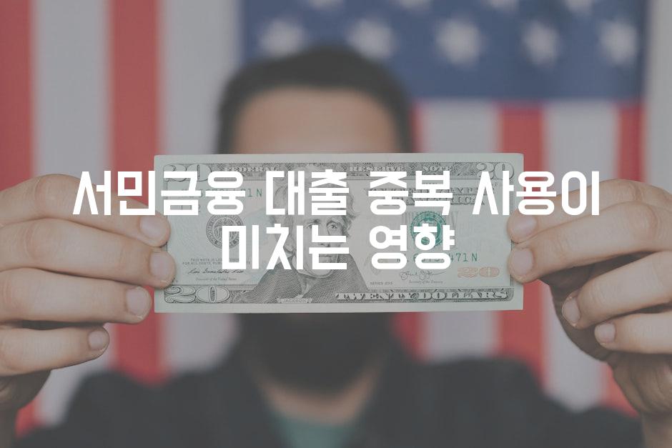 서민금융 대출 중복 사용이 미치는 영향