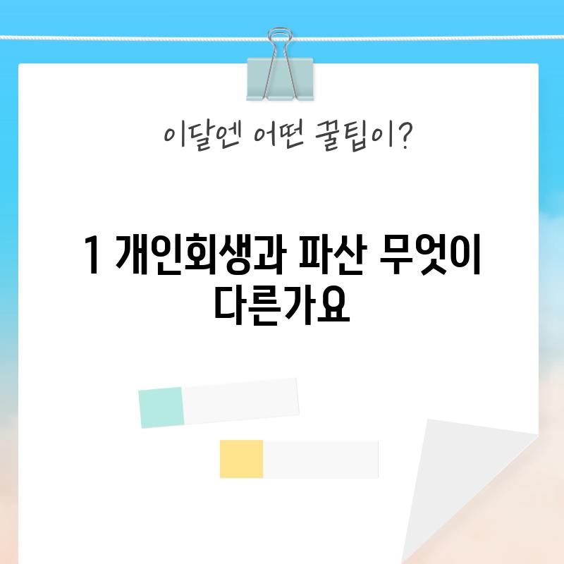 1. 개인회생과 파산: 무엇이 다른가요?