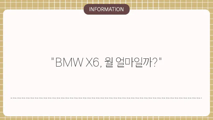 bmw x6 리스 비용