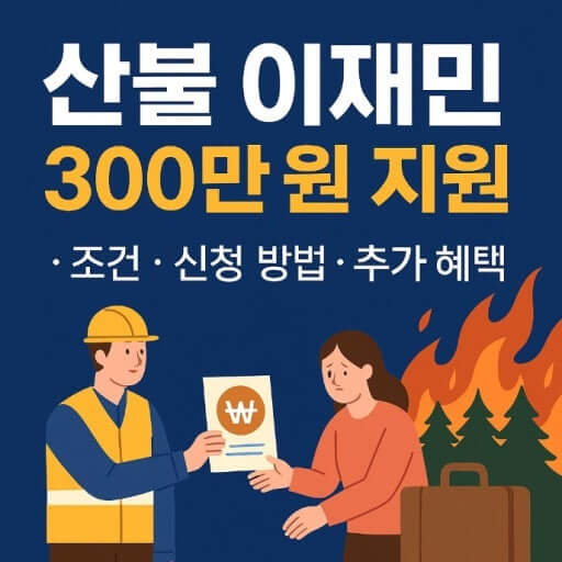 산불 이재민 긴급생계비 지원