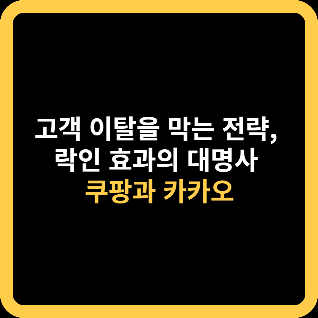 고객 이탈을 막는 전략&#44; 락인 효과의 대명사 쿠팡과 카카오