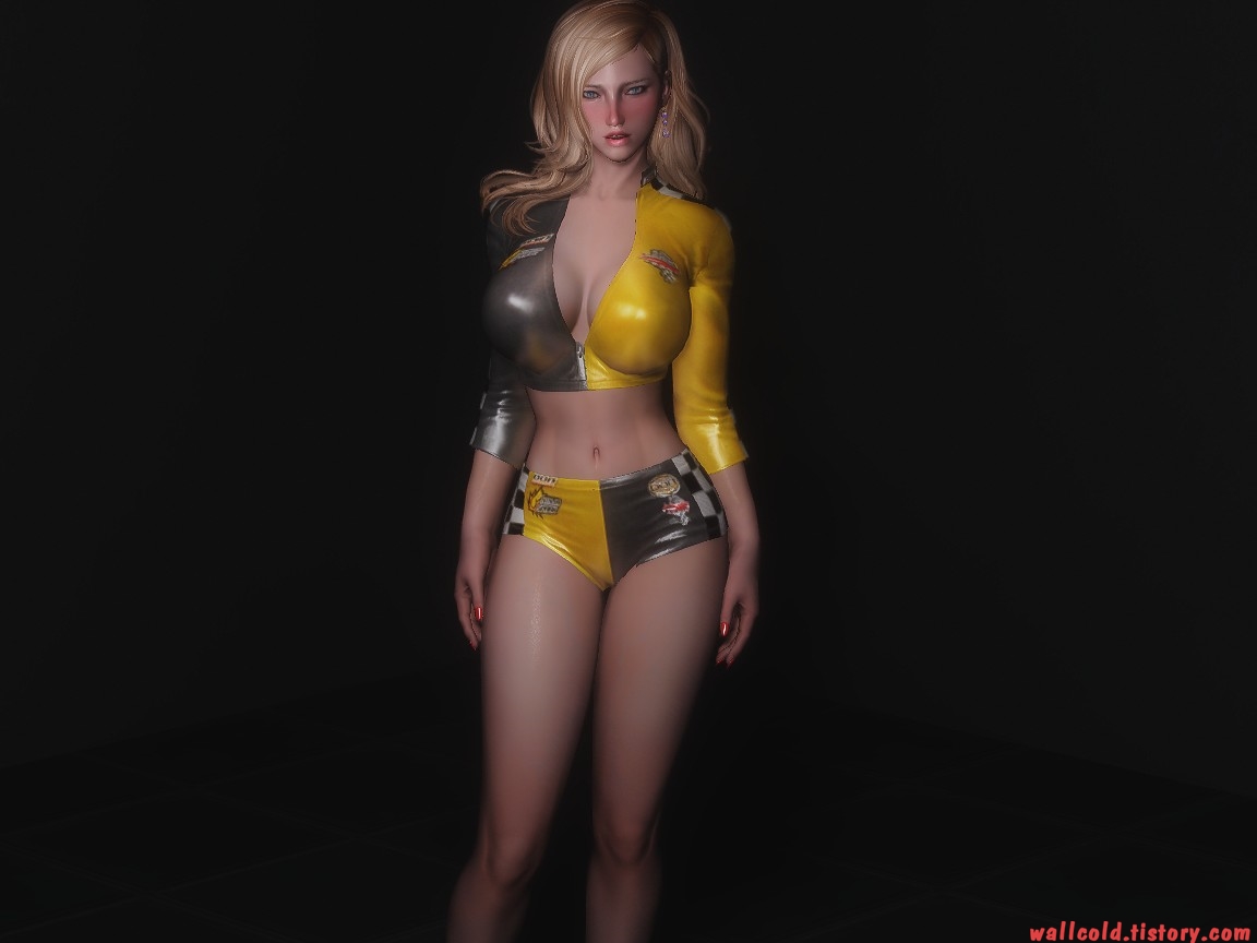 스카이림 의상 - 레이싱걸 의상 mila racer clothes skyrim mod 002