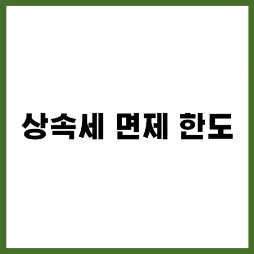 상속세 면제 한도