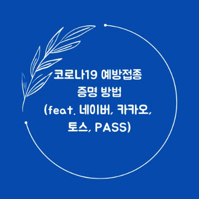 코로나19 예방접종 증명 방법(feat. 네이버, 카카오, 토스, pass)