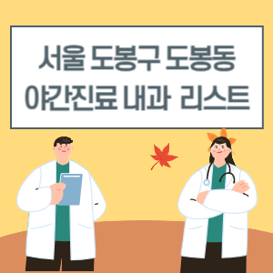 도봉동 야간진료 내과 병원 리스트 (18시 이후 늦게까지하는 병원)