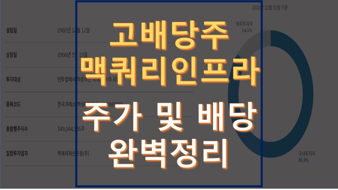  맥쿼리인프라 주가, 배당일, 배당금, 유상증자 완벽정리