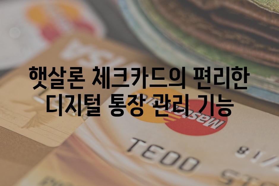 햇살론 체크카드의 편리한 디지털 통장 관리 기능