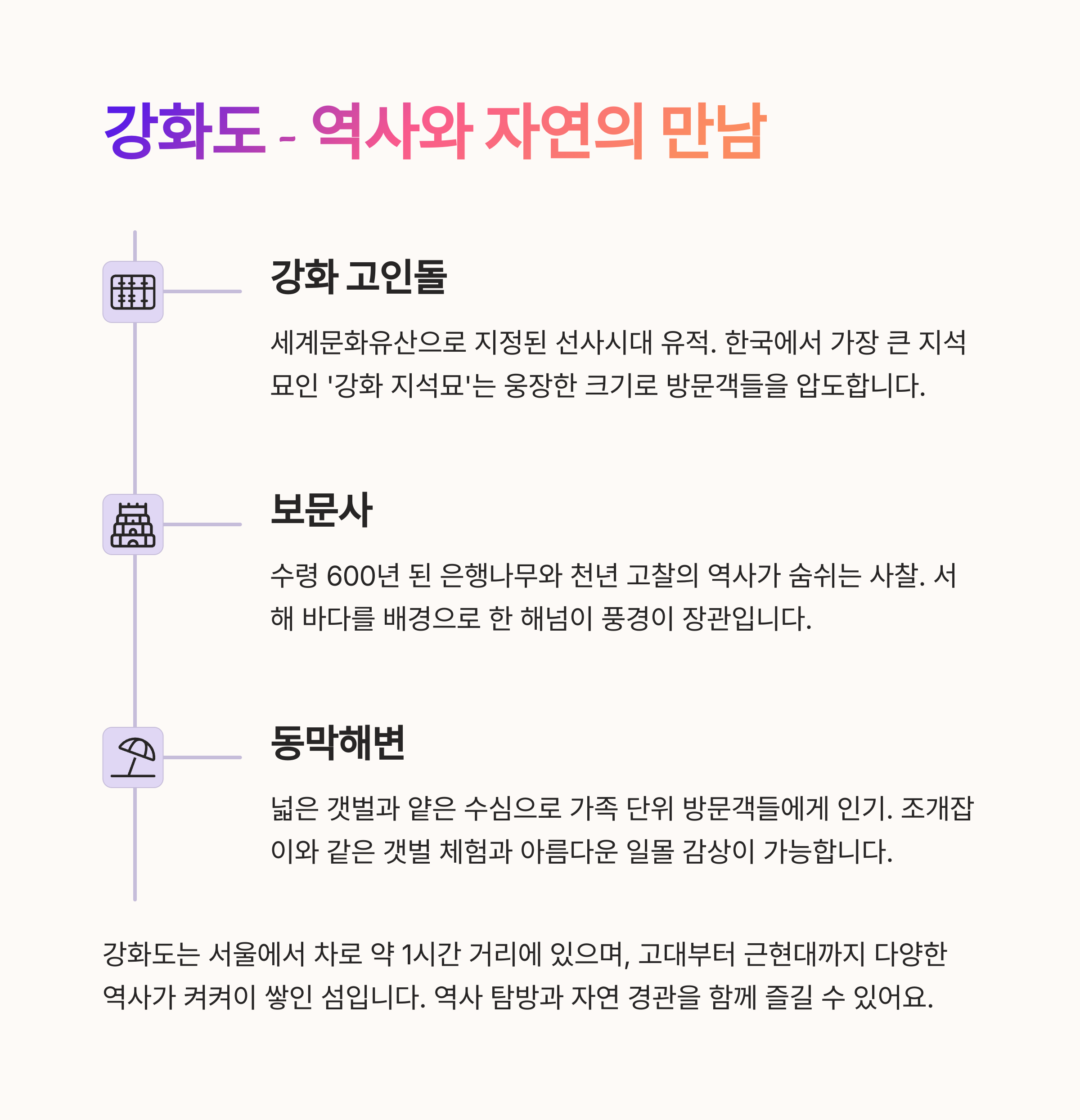 🏖️ 5. 강화도 – 역사와 바다 여행