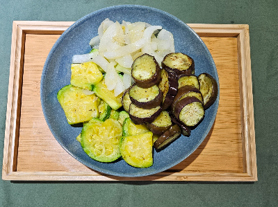 올리브오일에 구운 가지 호박 양파