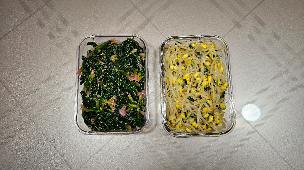 나물반찬, 콩나물무침, 시금치나물무침