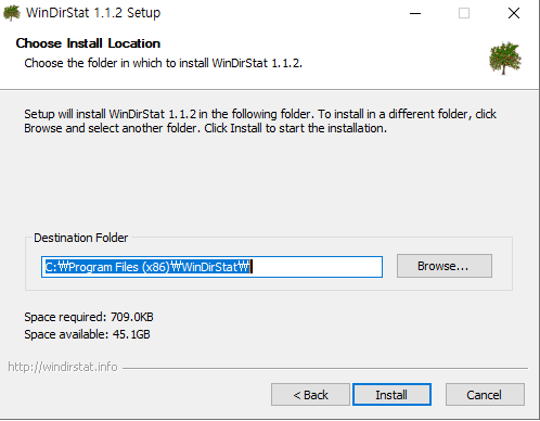 설치 폴더 선택