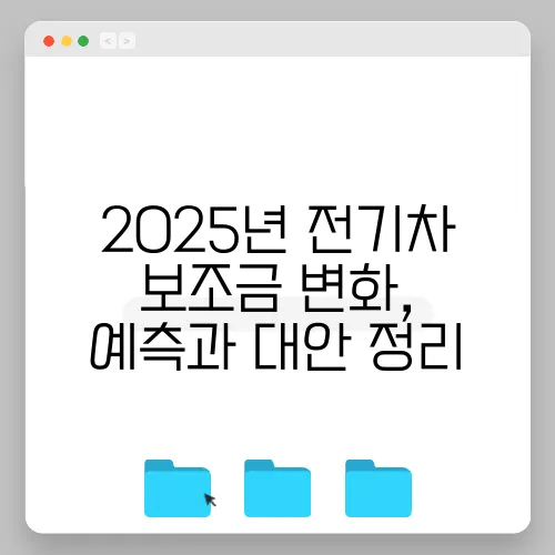 2025년 전기차 보조금 변화, 예측과 대안 정리