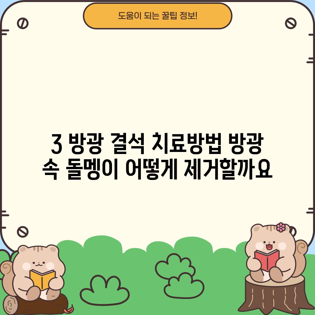 3. 방광 결석 치료방법: 방광 속 돌멩이, 어떻게 제거할까요?