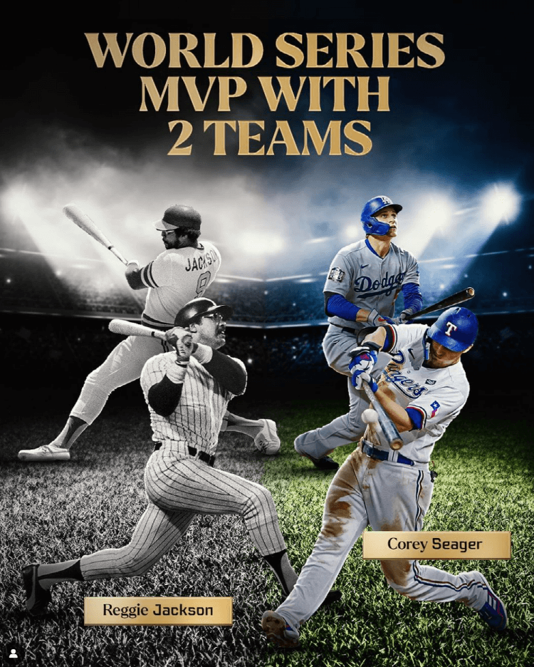 2개 팀에서 월드시리즈우승을 한 레지잭슨과 코리시거