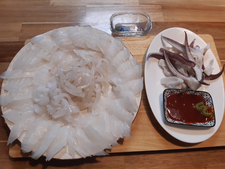  제주도 무늬오징어 풀코스요리~!그맛은 잊을수 가 없다.