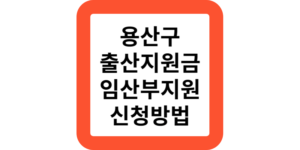  용산구만 받는 출산지원금 임산부 신생아 지원(정부지원모음)