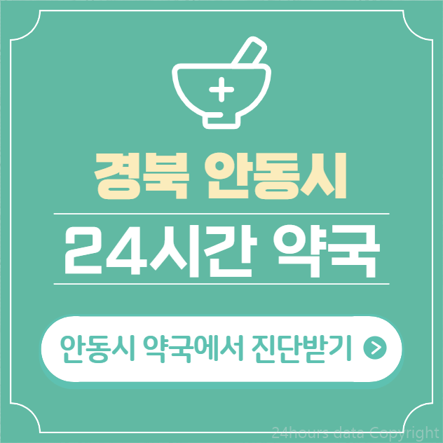  안동시 24시간 약국 찾기 | 휴일 야간 심야 일요일 당번약국 12곳