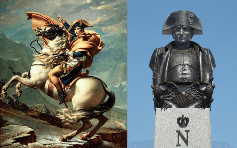 나폴레옹의 동상과 초상화
