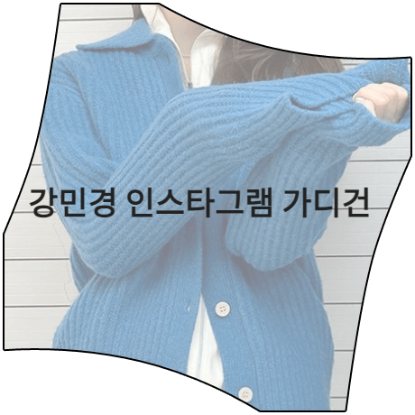 강민경 가디건 _ 마리떼 프랑소와 저버 블루 모헤어 카라 가디건 (강민경 인스타그램 패션)