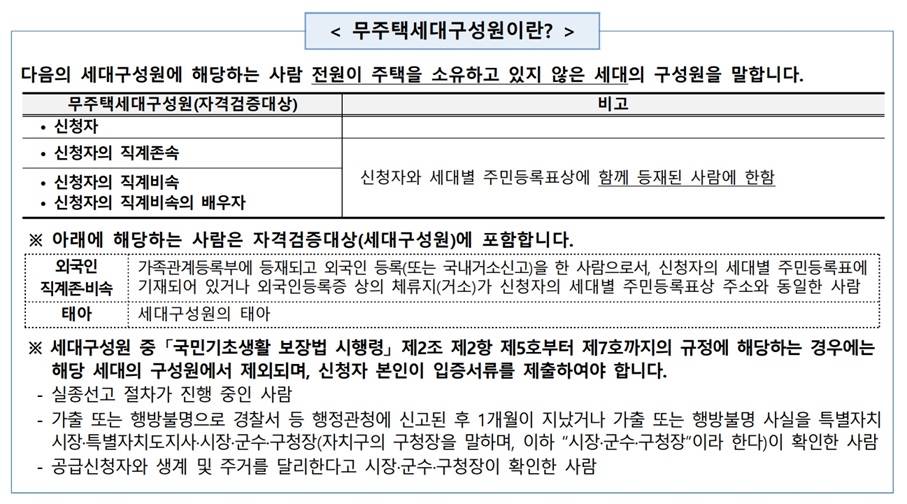 무주택세대구성원