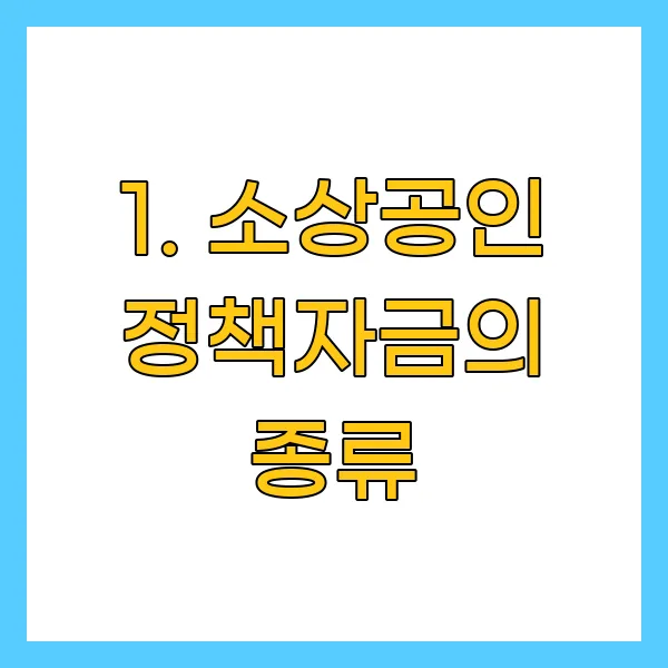 소상공인 정책자금의 종류