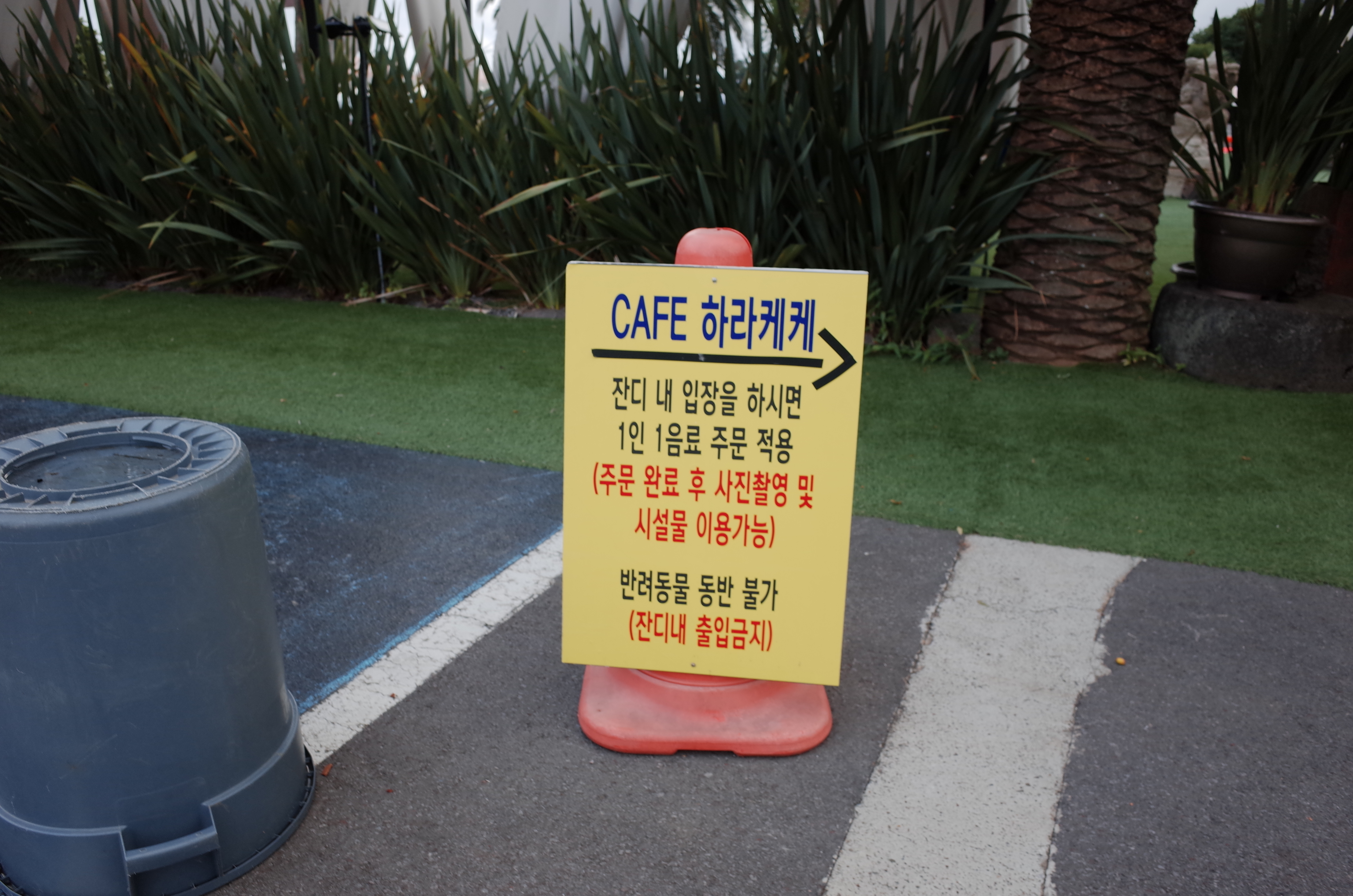 카페하라케케_입구에_세워져있는_안내문이다