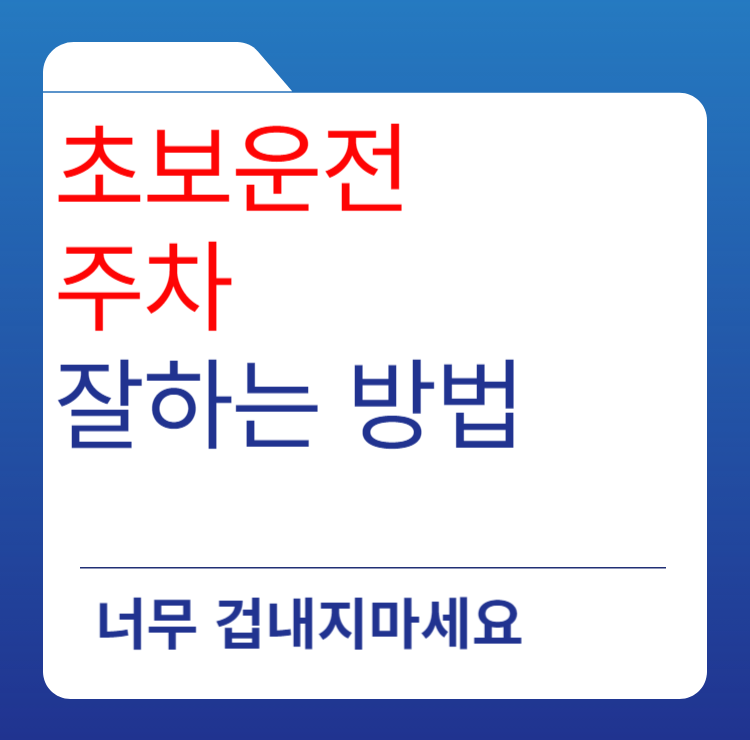  초보운전 주차 잘하는 방법