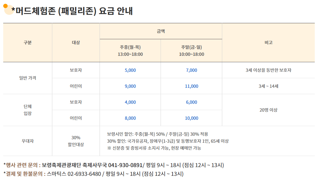 보령머드축제 준비물