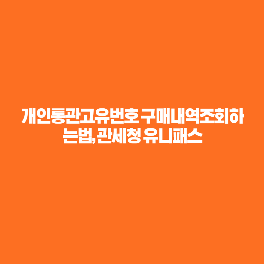개인통관고유번호 구매내역조회하는법, 관세청 유니패스 개인통관고유번호 구매내역조회하는법, 관세청 유니패스