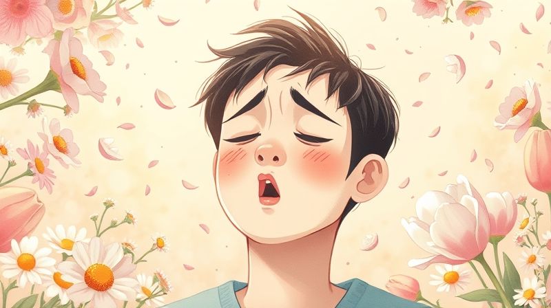 봄철 알레르기 재채기 그림