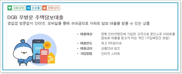 대구아파트담보대출 한도 금리 조건 대구아파트담보대출 한도 금리 조건