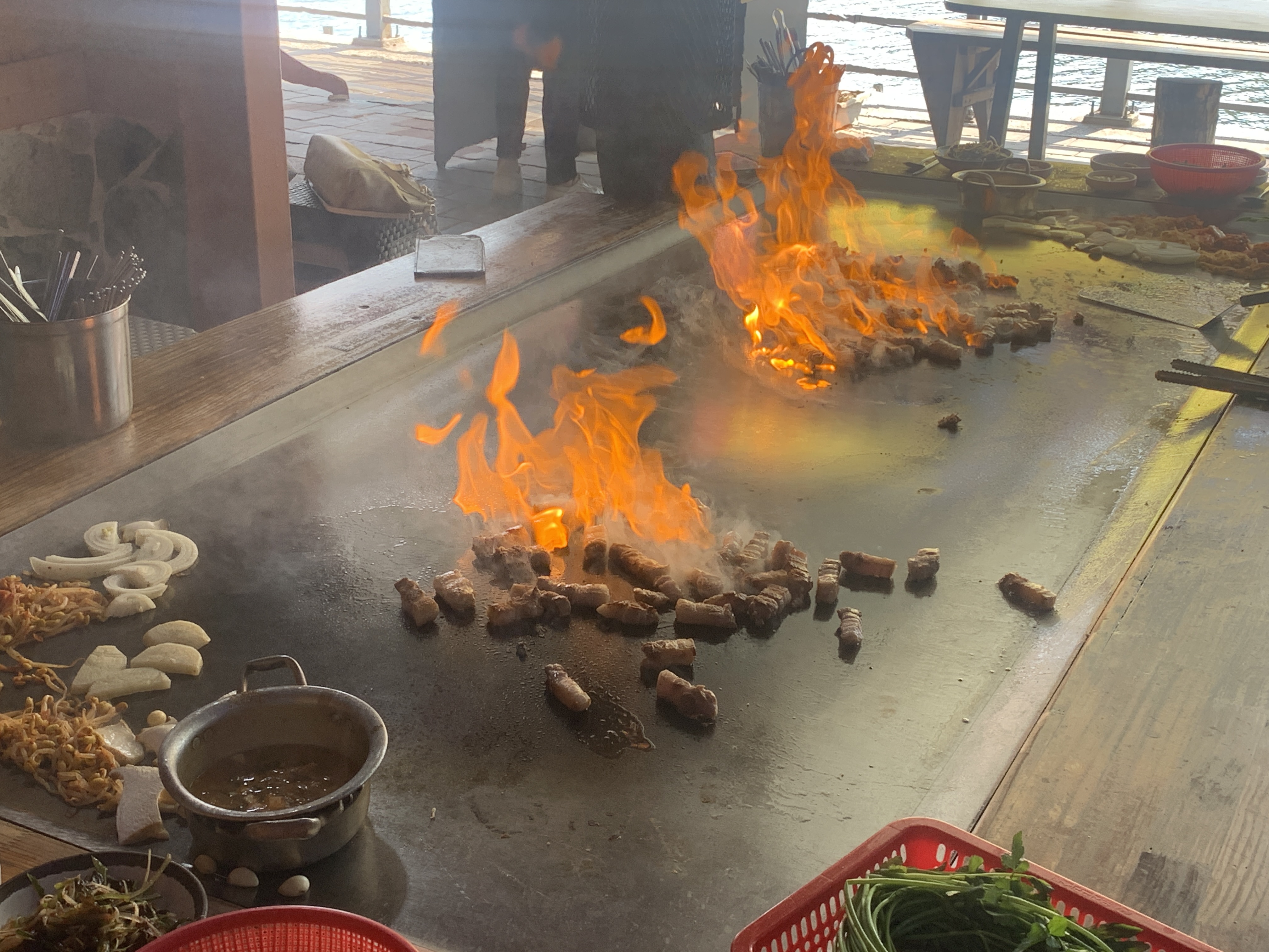  울산 온산 삼겹살 맛집, 당구대통철판삼겹살!