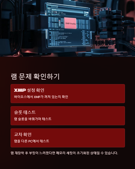 램 문제 확인하기